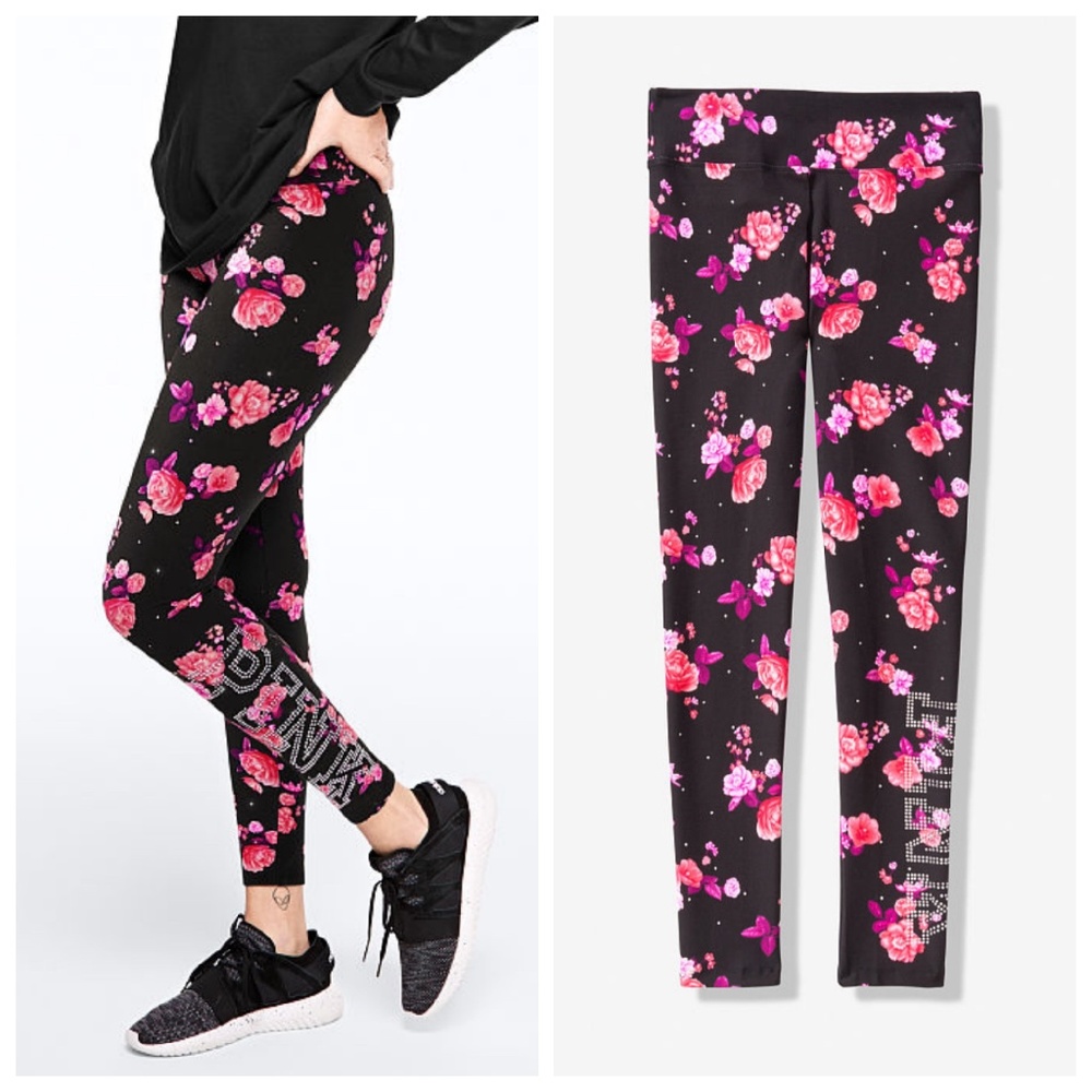 NEW Victoria's Secret Pink Sequin Floral Legging